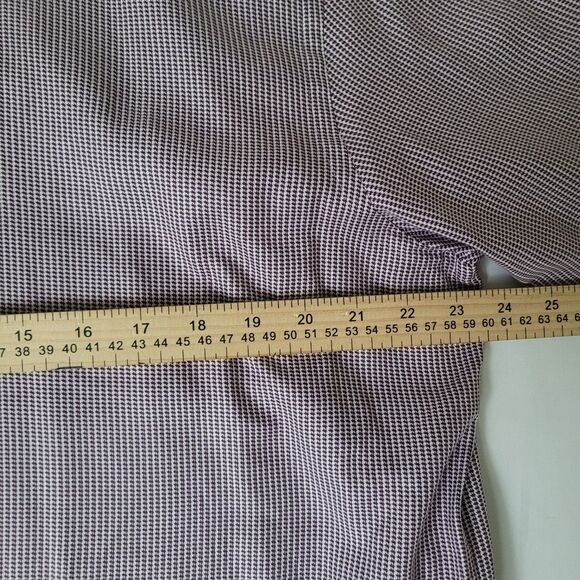 HUGO by Hugo Boss Dress Shirt 17.5 Regular Fit Two Ply Purple Houndstooth 44 EU - Picture 7 of 12